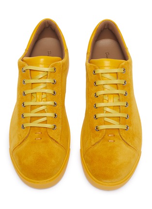 Detail View - Click To Enlarge - GIANVITO ROSSI - Leather collar suede sneakers