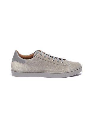 Main View - Click To Enlarge - GIANVITO ROSSI - Leather collar suede sneakers