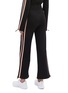 Back View - Click To Enlarge - P.E NATION - 'Salute' stripe outseam knit wide leg track pants