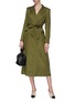 Figure View - Click To Enlarge - BLAZÉ MILANO - 'Tuiga' belted silk jacquard blazer dress