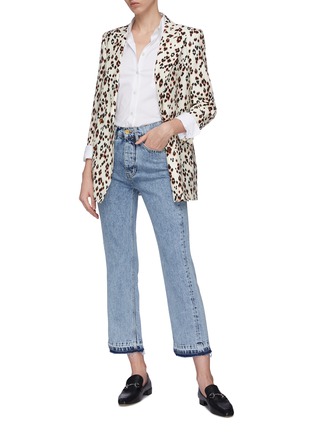 Figure View - Click To Enlarge - BLAZÉ MILANO - 'Manitou' peaked lapel leopard print silk everyday blazer