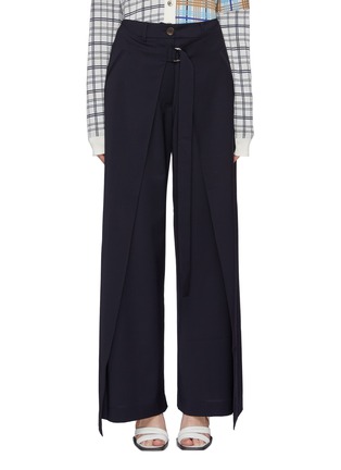 Main View - Click To Enlarge - AALTO - Belted flap wide leg suiting pants