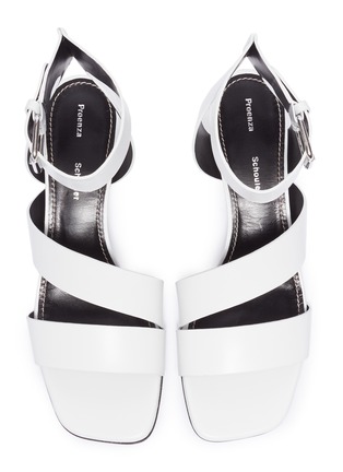 Detail View - Click To Enlarge - PROENZA SCHOULER - Sculptural heel strappy leather sandals