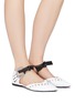 Figure View - Click To Enlarge - PROENZA SCHOULER - Metal ring tie woven leather d’Orsay flats