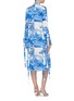 Back View - Click To Enlarge - ELLERY - 'Zenith' sash drape stand collar graphic print dress