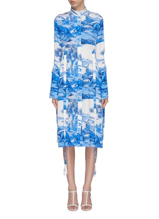 Main View - Click To Enlarge - ELLERY - 'Zenith' sash drape stand collar graphic print dress
