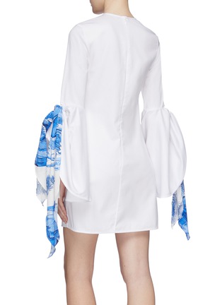 Back View - Click To Enlarge - ELLERY - 'Dogmatism' scarf sash bell sleeve twill dress