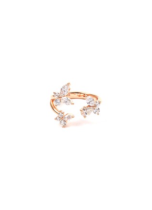Main View - Click To Enlarge - ANYALLERIE - 'Mini Butterflies' diamond 18k rose gold open ring