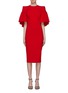 Main View - Click To Enlarge - ALEX PERRY - 'Coralie' drape panel ruffle sleeve crepe dress