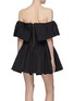 Back View - Click To Enlarge - ALEX PERRY - 'Elodie' drape panel off-shoulder silk taffeta mini dress