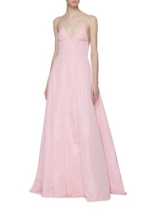 Figure View - Click To Enlarge - ALEX PERRY - 'Alex' pleated corset panelled silk taffeta gown