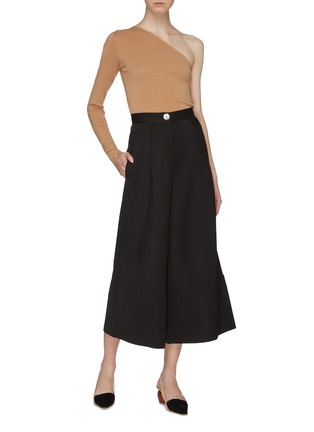 Figure View - Click To Enlarge - SOLACE LONDON - 'Basse' pleated linen culottes