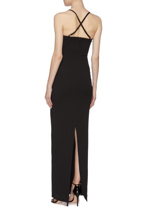Back View - Click To Enlarge - SOLACE LONDON - 'Saruo' split back strappy crepe gown