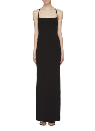 Main View - Click To Enlarge - SOLACE LONDON - 'Saruo' split back strappy crepe gown