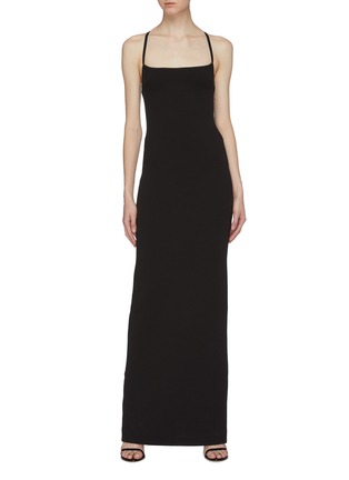 Figure View - Click To Enlarge - SOLACE LONDON - 'Saruo' split back strappy crepe gown