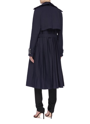 Back View - Click To Enlarge - DION LEE - 'Binary' belted pleated back trench coat