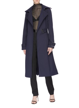 Figure View - Click To Enlarge - DION LEE - 'Binary' belted pleated back trench coat