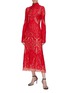 Figure View - Click To Enlarge - GALVAN LONDON - 'Oasis' open back graphic embroidered tulle dress
