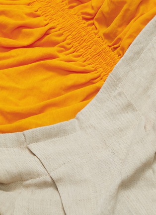 Detail View - Click To Enlarge - ENFÖLD - Asymmetric patchwork ruched drape dress