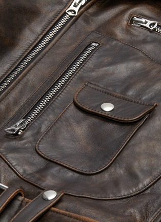  - ACNE STUDIOS - Aged leather biker jacket