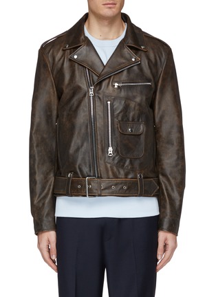 Main View - Click To Enlarge - ACNE STUDIOS - Aged leather biker jacket