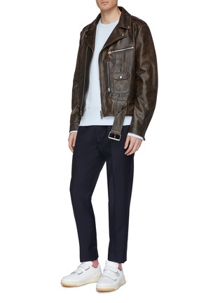 Figure View - Click To Enlarge - ACNE STUDIOS - Aged leather biker jacket