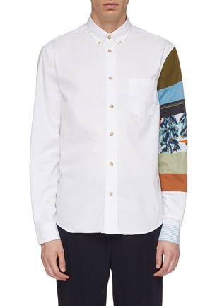Main View - Click To Enlarge - ACNE STUDIOS - Patchwork sleeve shirt