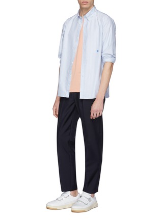 Figure View - Click To Enlarge - ACNE STUDIOS - Face patch stripe Oxford shirt