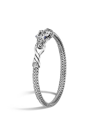Main View - Click To Enlarge - JOHN HARDY - Legends Naga' diamond sapphire silver woven chain bracelet