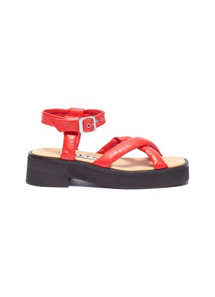 Main View - Click To Enlarge - AALTO - Strappy leather flatform sandals