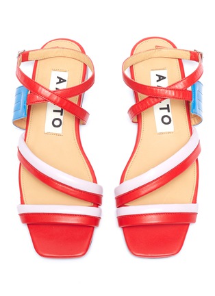 Detail View - Click To Enlarge - AALTO - Colourblock strappy leather sandals