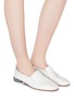 Figure View - Click To Enlarge - GRAY MATTERS - 'Comoda' contrast heel leather loafers