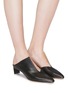 Figure View - Click To Enlarge - GRAY MATTERS - 'Piem' notched leather mules