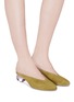 Figure View - Click To Enlarge - GRAY MATTERS - 'Mildred' egg heel suede mules