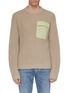 Main View - Click To Enlarge - ACNE STUDIOS - Contrast chest pocket rib knit sweater