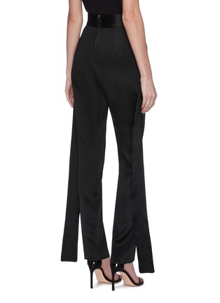 Back View - Click To Enlarge - MATICEVSKI - 'Stride' satin drape panel pintucked pants
