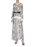 Figure View - Click To Enlarge - MATICEVSKI - 'Glisten' split side metallic floral jacquard skirt