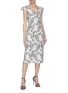 Figure View - Click To Enlarge - MATICEVSKI - 'Mobility' angled cap sleeve floral embroidered dress