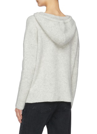 Back View - Click To Enlarge - JAMES PERSE - Brushed cashmere-silk knit cropped hoodie