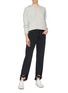 Figure View - Click To Enlarge - JAMES PERSE - Brushed cashmere-silk knit cropped hoodie