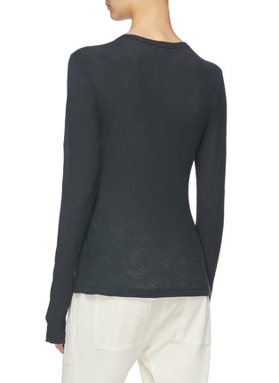 Back View - Click To Enlarge - JAMES PERSE - Garment dyed Supima® Cotton slub jersey long sleeve T-shirt