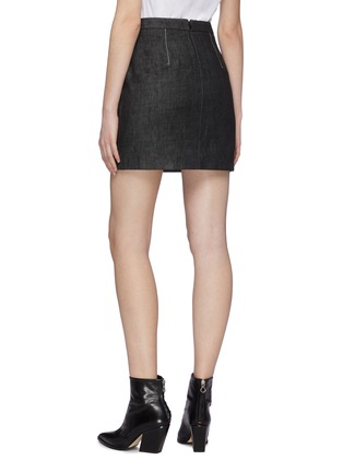 Back View - Click To Enlarge - PROENZA SCHOULER - Stud patch pocket denim mini skirt