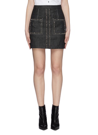 Main View - Click To Enlarge - PROENZA SCHOULER - Stud patch pocket denim mini skirt