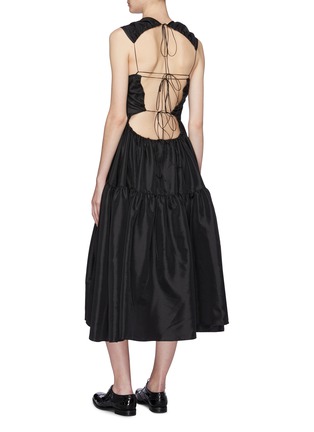 Back View - Click To Enlarge - CECILIE BAHNSEN - 'Ruth' tie open back tiered faille dress
