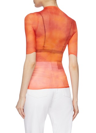 Back View - Click To Enlarge - COLLINA STRADA - 'Cardio Nova' tie-dye high neck mesh top