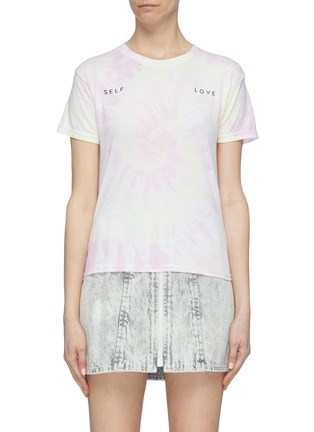 Main View - Click To Enlarge - COLLINA STRADA - 'Self Love' slogan embroidered tie-dye T-shirt