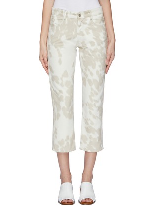 Main View - Click To Enlarge - COLLINA STRADA - Cow print faux fur cropped jeans