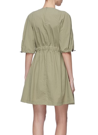 Back View - Click To Enlarge - PROENZA SCHOULER - PSWL 'Parachute' stripe drawcord waist dress