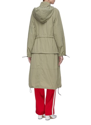 Back View - Click To Enlarge - PROENZA SCHOULER - PSWL 'Parachute' detachable hem hooded stripe drawcord coat