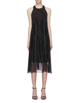 Main View - Click To Enlarge - NEIL BARRETT - Rope trim panelled overlay racerback dress